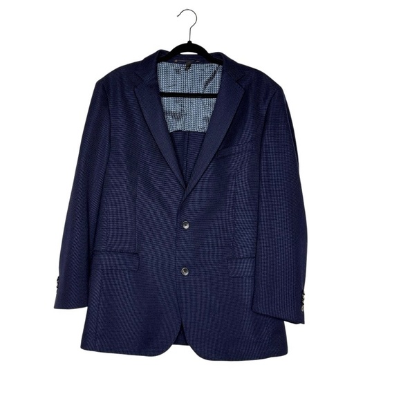 Hugo Boss Stretch Travel BlazerJacket Blue LANIFICIO TESSEBiella Wool 2 Button